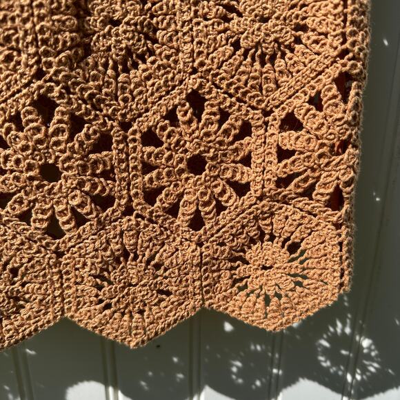 Rodebjer Trixie Crochet Midi Skirt Warm Sand Soft Orange 100% cotton Size Large - Picture 3 of 14